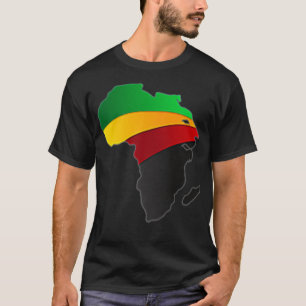 T-shirt Carte Africaine Art American Cadeau Beau Noir Son