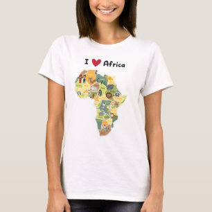 T-shirt Carte africaine de safari - coeur Afrique d'I -
