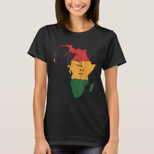 T-shirt Carte Africaine Distressée Avec La Reine Afro En A