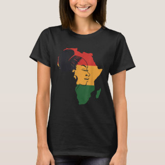 T-shirt Carte Africaine Distressée Avec La Reine Afro En A