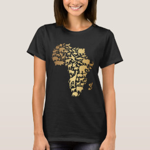 T-shirt Carte africaine Gold Animaux