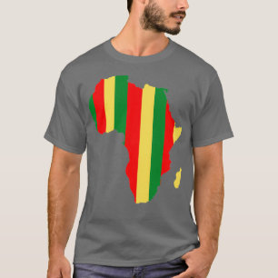 T-shirt Carte africaine Vert Rouge Jaune