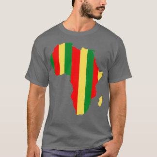 T-shirt Carte africaine Vert Rouge Jaune