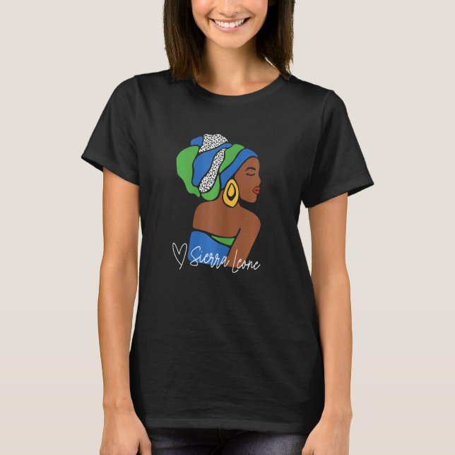 T-shirt Carte Afrique du drapeau de la Sierra Leone pour l (Devant)