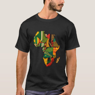 T-shirt Carte Afrique Kente Cloth African Print JunetXVII 