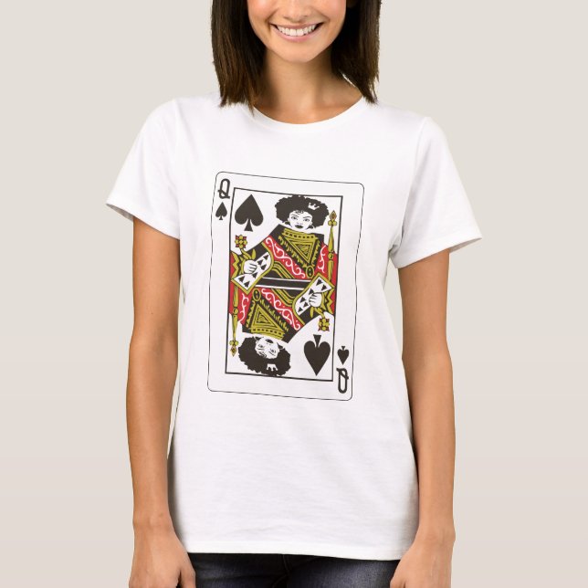 T-shirt Carte Afro Queen of Spades (Devant)