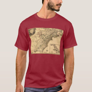 T-shirt Carte américaine de colonies du cru 1777 par