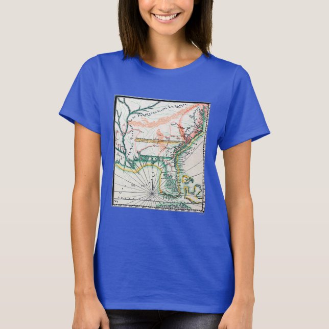 T-shirt Carte : Amérique du Nord, 1742 (Devant)