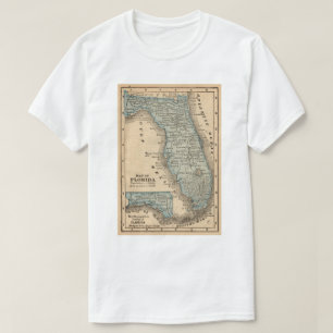 T-shirt Carte ancienne de Floride golfe du Mexique