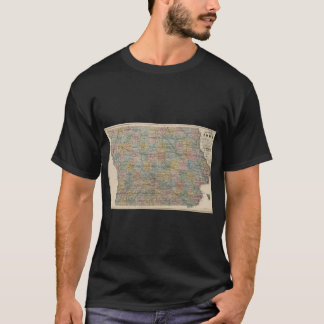 T-shirt Carte ancienne de l'Iowa 1875