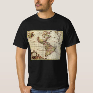 T-shirt Carte ancienne des Amériques par Johannes De Ram