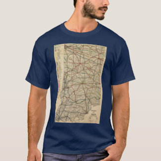 T-shirt Carte ancienne du système ferroviaire de l'Indiana