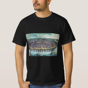T-shirt Carte Ancienne Saint-Louis Missouri Fleuve Mississ