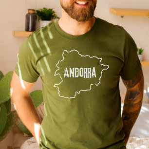 T-shirt Carte Andorre Chemise Andorre Pays Andorre Ligne T