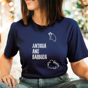 T-shirt Carte Antigua et Barbuda Chemise Pays Forme Tee