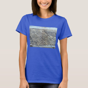 T-shirt Carte antique aérienne de la ville d'Austin, Texas