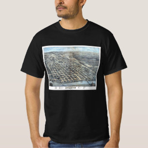 T-shirt Carte antique aérienne de la ville d'Austin, Texas