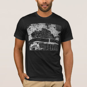 T-shirt Carte antique de Londres 1666 Chemise