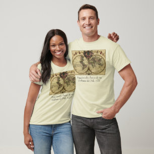 T-shirt Carte antique du monde par Guillaume de L'Isle,