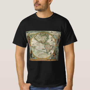 T-shirt Carte antique du Nouveau Monde les Amériques, Theo