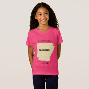 T-shirt - Carte Arkansas avec la ville