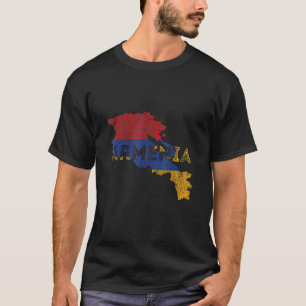 T-shirt Carte arménienne et drapeau souvenir en détresse A