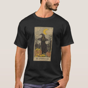 T-shirt Carte Arot Croissant de Lune Et Chapeau de Sorcièr