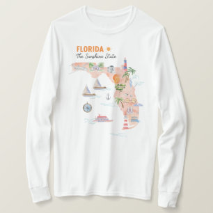 T-shirt Carte artistique de l'État de Californie à l'aquar