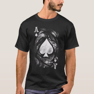 T-shirt Carte As Pique Jeux de Dés Deck Effet Grunge Poke