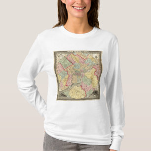 T-shirt Carte autour de la ville de Philadelphie