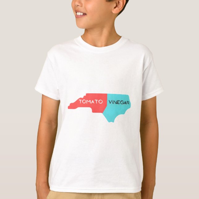 T-shirt Carte barbecue de Caroline du Nord (Devant)
