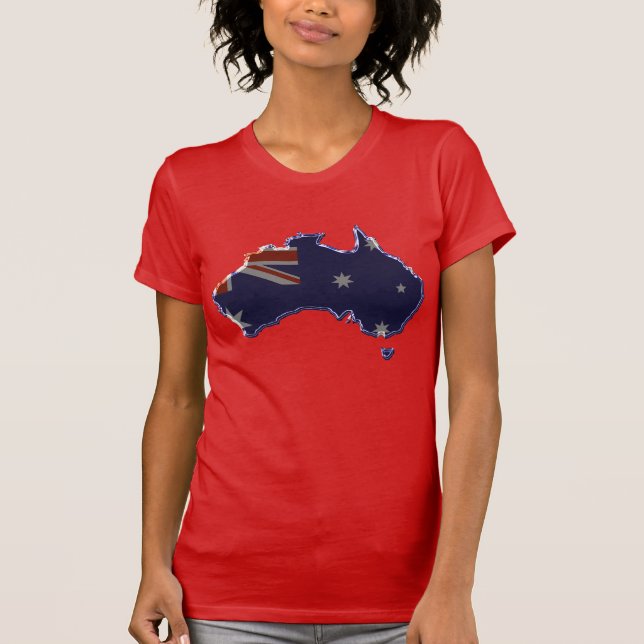 T-shirt Carte biseautée de drapeau de l'Australie (Devant)