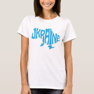 T-shirt Carte bleue ukrainienne avec inscription Ukraine