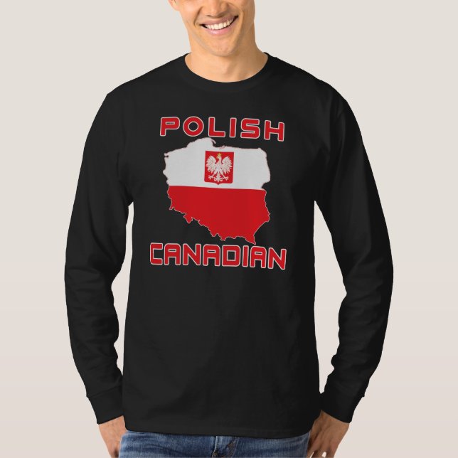 T-shirt Carte canadienne de l'aigle polonais (Devant)