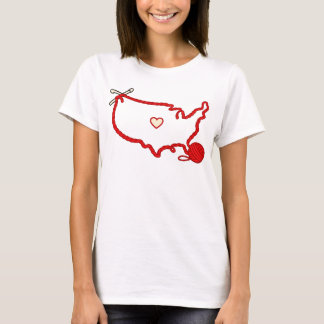 T-shirt Carte cardiaque de tricot USA – Amoureux de laine 
