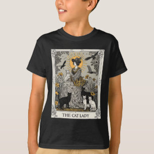 T-shirt Carte Cat Lady Tarot Femme gothique Vintage Chat M