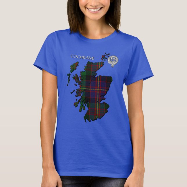 T-shirt Carte Clan Cochrane Crest & Tartan (Devant)