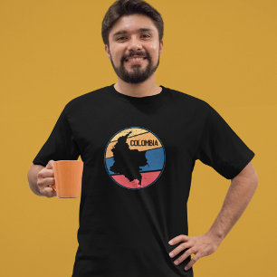 T-shirt Carte Colombie vintage colorée