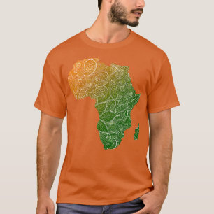 T-shirt Carte colorée de l'art mandala de l'Afrique avec t