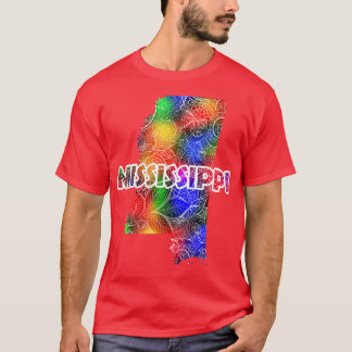 T-shirt Carte colorée de mandala art du Mississippi avec t