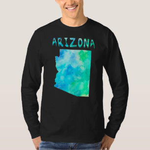 T-shirt Carte Colorée Isolée Arizona State Map En Aquarell