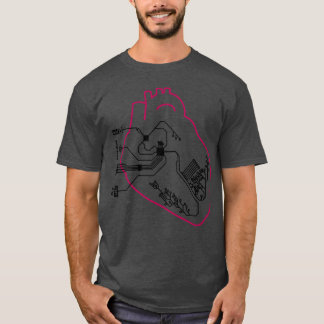 T-shirt Carte Cor Heart secouriste électrique secourt