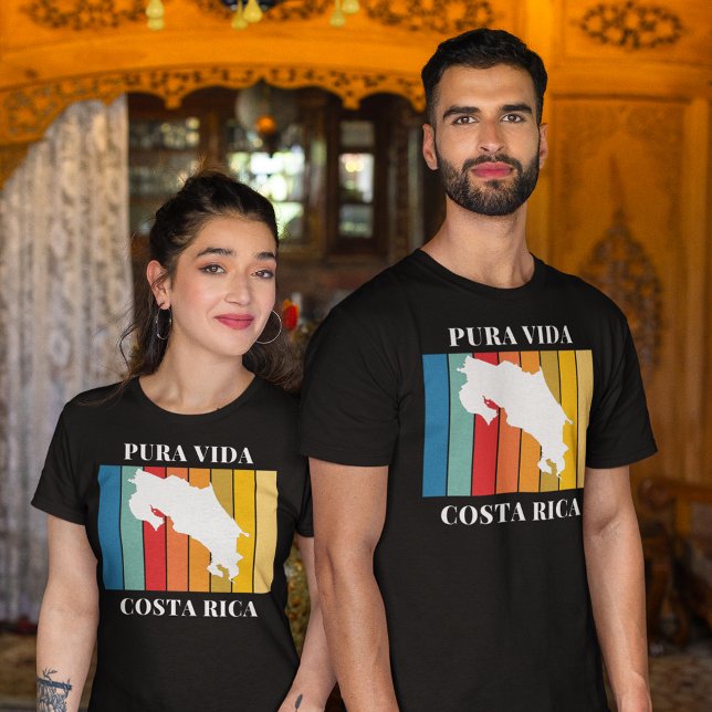 T-shirt Carte couleur du souvenir du Costa Rica (Costa Rica Souvenir Colorful Map T-Shirt)