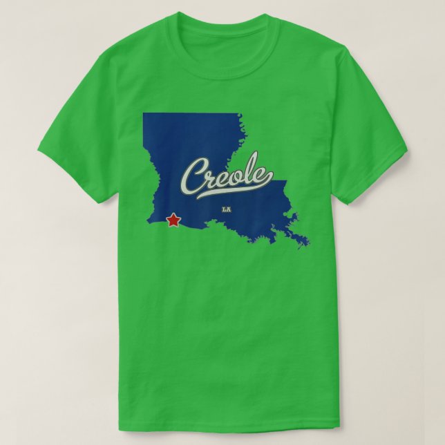 T-shirt Carte Créole Louisiane LA (Design devant)