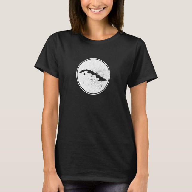 T-shirt Carte Cuba Vintage Cuba (Devant)