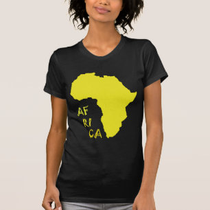 T-shirt Carte d'Afrique jaune funky