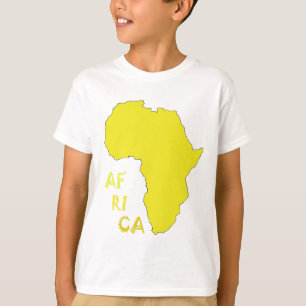 T-shirt Carte d'Afrique jaune funky