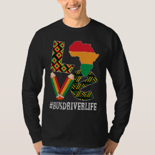 T-shirt Carte d'amour de chauffeur de bus Histoire noire a
