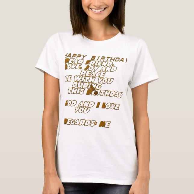T-shirt Carte d'anniversaire pour un ami chrétien (Devant)