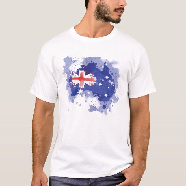 T-shirt Carte d'aquarelle de l'Australie (Devant)